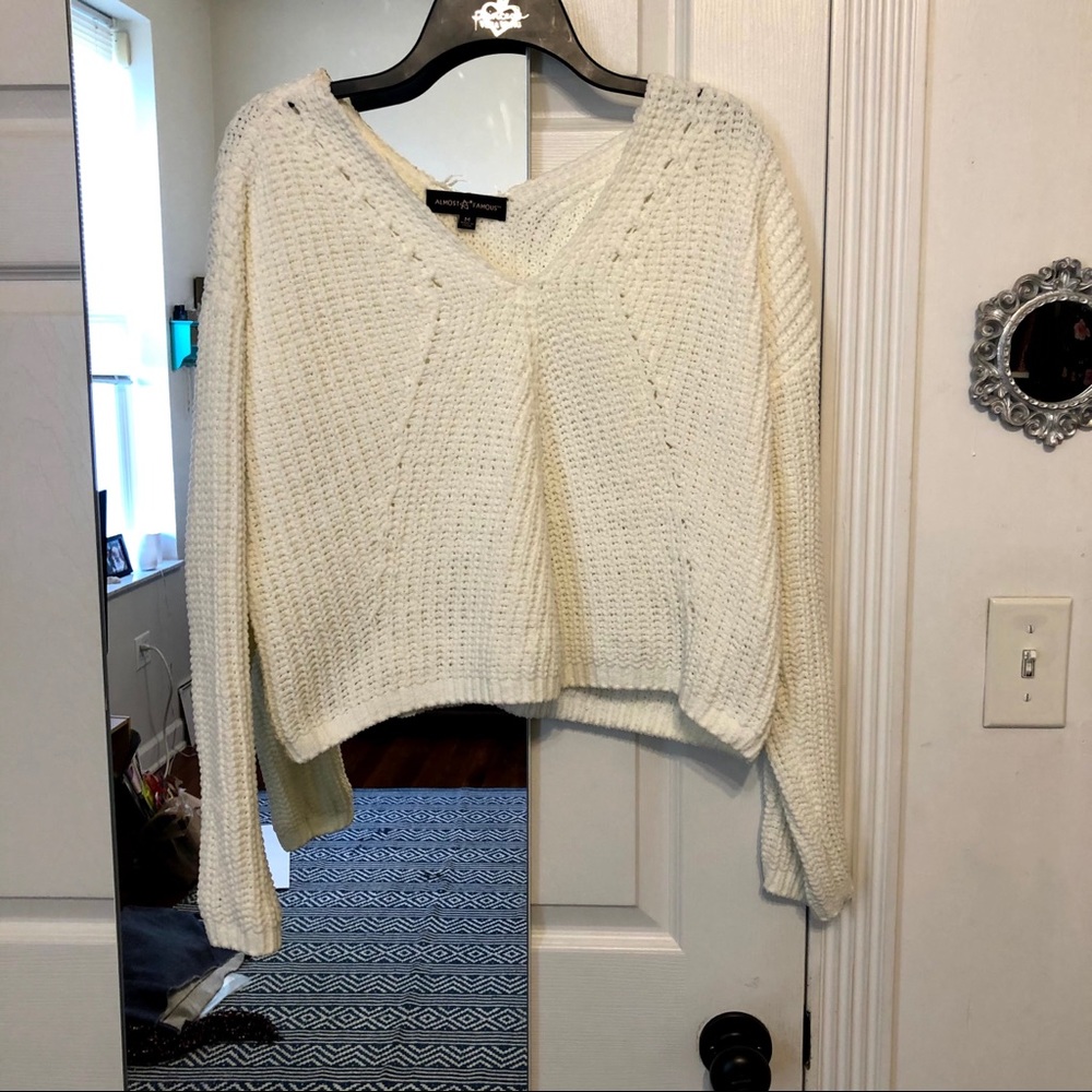 Slightly Cropped White/Cream Sweater